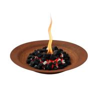 KPGA KAPAGA HOME & GARDEN - Braciere da giardino rotondo in acciaio al carbonio rosso, con griglia girevole e tagliere per salmone fiammato, diametro 57 cm, altezza 15 cm