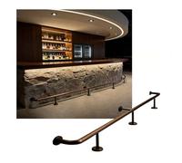 KPHYMOD Ringhiera per barra in acciaio inossidabile, supporto per guida personalizzabile per tubo tondo da 32 mm di diametro per isola cucina e pub, con hardware di montaggio(4.6M/15.09FT)