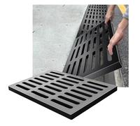 KPHYMOD Scolo Acqua Piovana Griglia di Scarico Esterna in ghisa 75x45 cm, griglia di Scarico in Metallo Resistente, griglia di drenaggio Quadrata Nera per vialetto, Cemento, Cortile(8t)