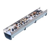 KPHYMOD Scolo Acqua Piovana Kit di Drenaggio per Trincea con Griglia da Giardino H 2 Pollici, Sistema in Resina Tagliabile Cortile, Vialetto, Patio, sul Retro(39.4x7.87x9.85in)
