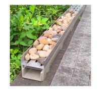 KPHYMOD Scolo Acqua Piovana Kit di Drenaggio per Trincee Yards con Griglia Decorativa in Ciottoli, Sistema di Drenaggio per Canale di Drenaggio per Esterni, Marciapiedi, Patio, Cortile(100x42x40cm)