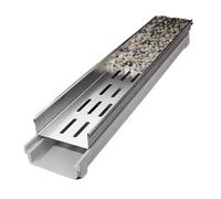 KPHYMOD Scolo Acqua Piovana Kit di drenaggio Trincea per Giardino all'aperto, Drago di Canale Nascosto del Ponte della Piscina Pesante con griglia in Metallo(39.37x5.91x7.87in/100x15x20cm)