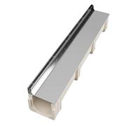 KPHYMOD Scolo Acqua Piovana Sistema di drenaggio a Canale Stretto con canaletta a Forma di U, canaletta di drenaggio Nascosta da 39,4" L con griglia in Acciaio Inossidabile 304(39.4x6.69x3.94in)