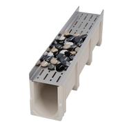 KPHYMOD Scolo Acqua Piovana Sistema di drenaggio di Trincea con griglia in Acciaio Inossidabile e drenaggio di Canale di Resina(39.37x5.91x3.94in/100x15x10cm)