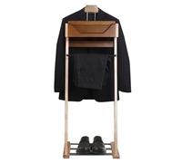 KPHYMOD Servo Muto da Camera Servomuto Da Uomo In Legno Con Gruccia Sagomata, Vassoio, Asta Porta Pantaloni E Scarpiera, Per Ingresso, Ufficio, Soggiorno