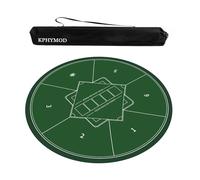 KPHYMOD Tappeto Verde Copertura Per Tavolo Da Gioco Verde Antiscivolo E Antirumore, Tappetino Rotondo Per Mahjong, Carte Da Poker, Domino, Gioco Con Borsa Per Il Trasporto(Green-1,23.62x23.62 in)