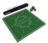 KPHYMOD Tappeto Verde Tappetino da gioco Mahjong con borsa da viaggio e 3 dadi, copritavolo quadrato da gioco spesso e resistente all'usura(Green,37.4x37.4 in)