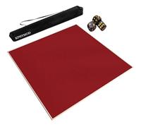 KPHYMOD Tappeto Verde Tappetino Da Gioco Quadrato Mahjong Con Borsa E 3 Dadi, Copertura Per Tavolo Da Gioco Antiscivolo E Antirumore(Red,39.37x39.37 in)