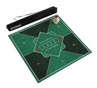 KPHYMOD Tappeto Verde Tappetino Da Gioco Quadrato Per Poker Con Borsa Portaoggetti, Tappetino Da Mahjong Antiscivolo E Antirumore(Green,27.56x27.56in)