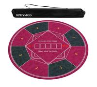 KPHYMOD Tappeto Verde Tappetino Da Gioco Rotondo Per Poker Con Borsa Portaoggetti, Copertura Per Tavolo Da Mahjong Multiuso Antiscivolo E Antirumore(Pink,70cm/27.56in)