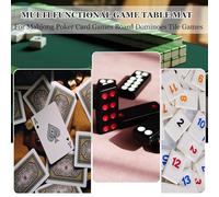 KPHYMOD Tappeto Verde Tovaglietta Da Mahjong Con Borsa E 3 Dadi, Copertura Antiscivolo E Antirumore Per Giochi Da Tavolo Da Poker, Bridge E Domino(55.12x55.12 in)