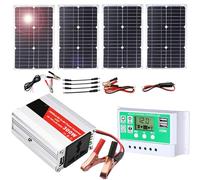 KPKPK Kit Pannello Solare off-Grid da 300 W con regolatore di Carica da 50 A e Inverter for Camper, Barca, Campeggio e Altro Ancora(100W)