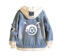 KPOADBU Fullmet-al Alchemi-st Hoodie, E.ssentials Felpa con Cappuccio, Stampa di Hoodie Uomo Autunno Inverno, Vintage(Blue5,L)