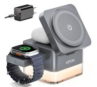 KPON Stazione di Ricarica 3-in-1 con Magsafe per iPhone e Apple Watch, Caricatore Induttivo a Cubo