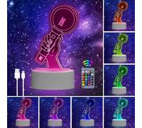 Kpop BTS Luce notturna 3D BTS lampada da comodino BTS Telecomando 16 Colori Cambiamento LED Illusion Lampada E Arte Deco Lampada per Ragazzo Ragazza Camera Decorare Regalo di compleanno Natale