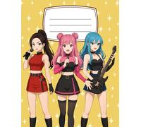 KPop Composition Notebook - Concert Style, 110 Ruled Pages: Cute K-Pop school journal featuring kawaii manga-style anime idols in a concert pose , ... writing, notes, and everyday school use.