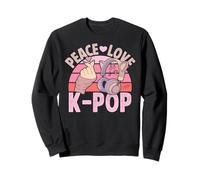 KPOP - Cuffie retrò KPOP Peace Love K-Pop Heart K Pop Girl Felpa