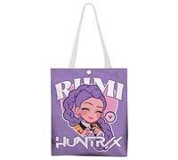 Kpop Demon Borsa in Tela Stampata Semplice e Creativa, Borsa a Tracolla Riutilizzabile, Shopper Bag, Tote Bag, per Fare Shopping, Viaggiare, Festeggiare, Regalo per Amanti del Kpop, 33 x 37 cm (U）