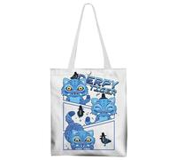 Kpop Demon Borsa in Tela Stampata Semplice e Creativa, Borsa a Tracolla Riutilizzabile, Shopper Bag, Tote Bag, per Fare Shopping, Viaggiare, Festeggiare, Regalo per Amanti del Kpop, 33 x 37 cm (O）