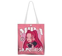 Kpop Demon Borsa in Tela Stampata Semplice e Creativa, Borsa a Tracolla Riutilizzabile, Shopper Bag, Tote Bag, per Fare Shopping, Viaggiare, Festeggiare, Regalo per Amanti del Kpop, 33 x 37 cm (V）