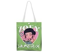 Kpop Demon Borsa in Tela Stampata Semplice e Creativa, Borsa a Tracolla Riutilizzabile, Shopper Bag, Tote Bag, per Fare Shopping, Viaggiare, Festeggiare, Regalo per Amanti del Kpop, 33 x 37 cm (T）