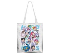 Kpop Demon Borsa in Tela Stampata Semplice e Creativa, Borsa a Tracolla Riutilizzabile, Tote Bag, Shopper Bag, per Fare Shopping, Viaggiare, Festeggiare, Regalo per Amanti del Kpop, 33 x 37 cm (N）