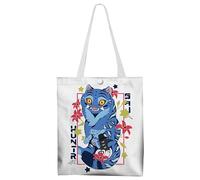 Kpop Demon Borsa in Tela Stampata Semplice e Creativa, Borsa a Tracolla Riutilizzabile, Tote Bag, Shopper Bag, per Fare Shopping, Viaggiare, Festeggiare, Regalo per Amanti del Kpop, 33 x 37 cm (K）