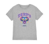 KPOP Demon Hunters - Derpy Collegic Kids T Shirt, Heather Grey, 7-8