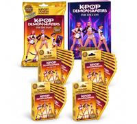 KPop Demon Hunters For the Fans, Starter Pack + 4 Multipack, 110 Figurine | Include album e poster fronte-retro 42 × 56 cm, con immagini e pagine tematiche dedicate alle HUNTR/X e ai loro fan.