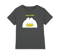 KPOP Demon Hunters - Hello Friend Derpy Letter Kids T Shirt, Charcoal, 3-4