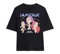 KPOP Demon Hunters Huntrix Chibi Group - Maglietta Oversize da Donna, Nero, XL