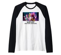 KPOP Demon Hunters Huntrix Group Singing Maglia con Maniche Raglan