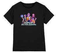 KPOP Demon Hunters - Huntrix KPOP Group Kids T Shirt, Black, 7-8
