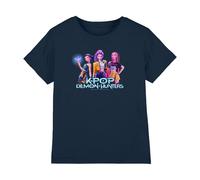 KPOP Demon Hunters - Huntrix KPOP Group Kids T Shirt, Navy, 9-11