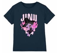 KPOP Demon Hunters - Jinu Demon Heart Flames Kids T Shirt, Navy, 3-4