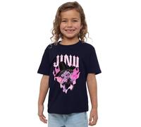KPOP Demon Hunters - Jinu Demon Heart Flames Kids T Shirt, Navy, 5-6