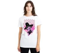 KPOP Demon Hunters Jinu Demon Heart Flames Ladies T Shirt, White, Large