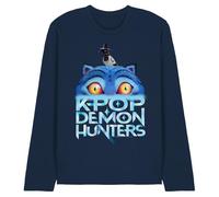 KPOP Demon Hunters Maglietta Unisex KPOP Demon Hunters Derpy Tiger Sinking Logo Unisex a Maniche Lunghe, t-Shirt Blu Navy, Marina Militare, M
