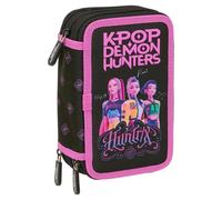 Kpop Demon Hunters Negra triple plumier 37pcs Safta