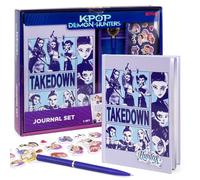 Kpop Demon Hunters - Set di 40 pagine a righe fronte-retro, adesivi e penna Kpop, merchandising ufficiale K Pop Demon Hunters per fan del K-Pop, studenti, adolescenti