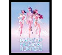 KPop Demon Hunters Trio Framed Cornice Quadro Collector Print 30x40cm