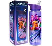 KPop Demon Hunters Ufficiale Borraccia Bambina 700ml, Huntrix Plastica Senza BPA Bottiglia con Cannuccia, Rumi Zoey Mira Kpop Regalo Ragazza