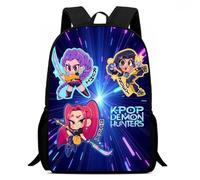 KPop Demon Hunters Zaino per la scuola - Anime, articolo per fan per bambini, grande scomparto, leggero e delicato sulla schiena, Stlye-4, 16Inch