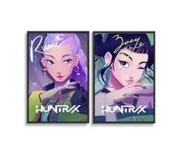 KPop Demon Poster Hunters Movie Fantasy Musical Film Cove Un Set Di 2 Poster Su Tela Per La Stanza, Estetica, Festival, Regalo, Famiglia, Camera Da Letto, Decorazione Da Parete, Casa 16x24inch(40x60cm