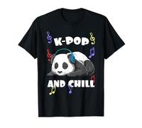 KPOP Panda K Pop And Chill Musica Coreana Anime Maglietta