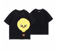 Kpop-Stray Kids Concert 5 stelle SKZOO Felix stesso stile t-shirt in cotone utilizzata per fan di Straykids Stay Gift, Nero , L