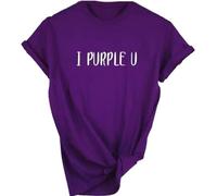 KPOPIRUDA T-shirt per B-TS donna manica I Purple You lettera stampata t-shirt merchandising coreano POP Merch, Viola, L