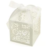 KPOSIYA Confezione da 100 Scatole per Bomboniere, Scatole Tagliate al Laser, Scatole per Bomboniere, Piccole Scatole Regalo, Scatole per Caramell