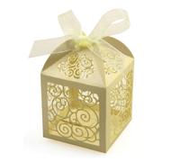 KPOSIYA Confezione da 100 Scatole per Bomboniere, Scatole Tagliate al Laser, Scatole per Bomboniere, Piccole Scatole Regalo, Scatole per Caramell