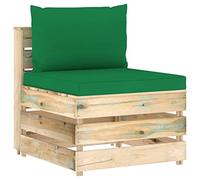 KPOUTRFG Divano centrale modulare in legno di pino impregnato, design pallet, utilizzabile come pezzo singolo o parte di un set lounge combinabile con tavolino da caffè e poggiapiedi